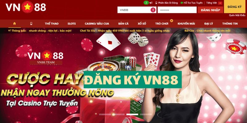 Đăng ký cược ngay tại Vn88